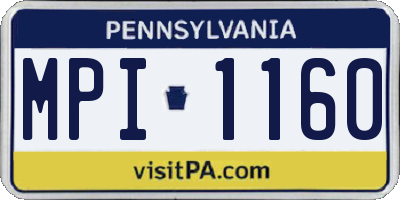 PA license plate MPI1160