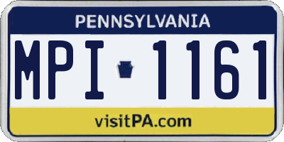 PA license plate MPI1161
