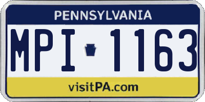 PA license plate MPI1163