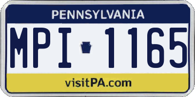PA license plate MPI1165