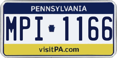 PA license plate MPI1166