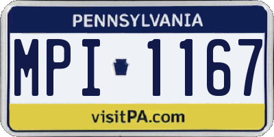 PA license plate MPI1167