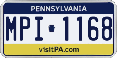 PA license plate MPI1168