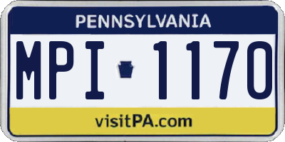 PA license plate MPI1170