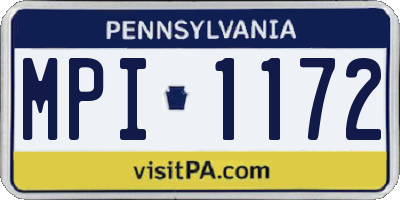 PA license plate MPI1172