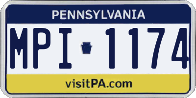 PA license plate MPI1174