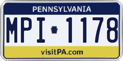 PA license plate MPI1178