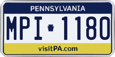 PA license plate MPI1180