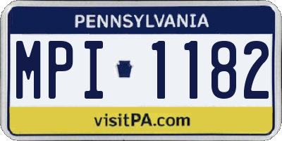 PA license plate MPI1182