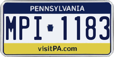 PA license plate MPI1183