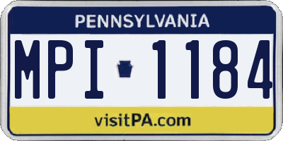 PA license plate MPI1184
