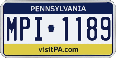 PA license plate MPI1189