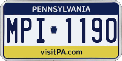 PA license plate MPI1190