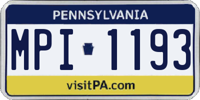 PA license plate MPI1193
