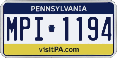 PA license plate MPI1194