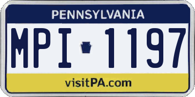PA license plate MPI1197
