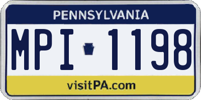 PA license plate MPI1198