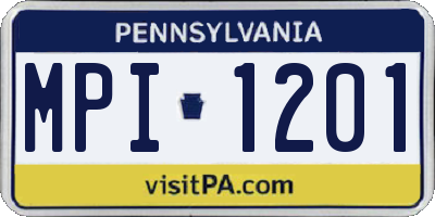 PA license plate MPI1201