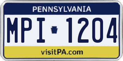 PA license plate MPI1204