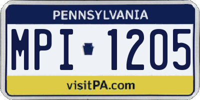 PA license plate MPI1205
