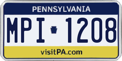 PA license plate MPI1208