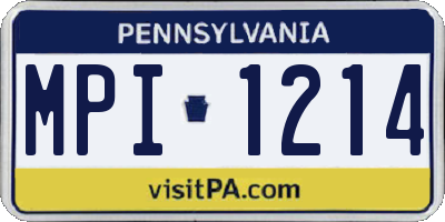 PA license plate MPI1214