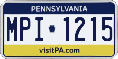 PA license plate MPI1215