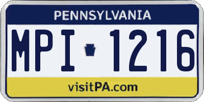 PA license plate MPI1216