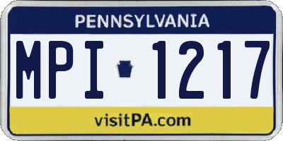 PA license plate MPI1217