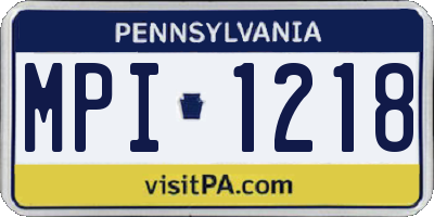 PA license plate MPI1218