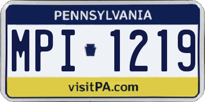 PA license plate MPI1219
