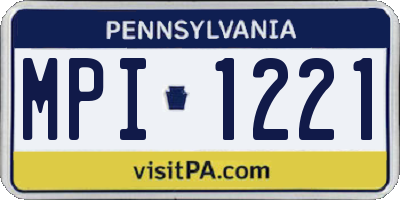 PA license plate MPI1221