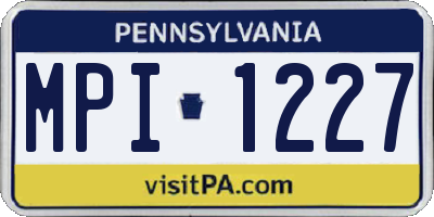 PA license plate MPI1227