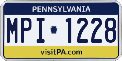 PA license plate MPI1228