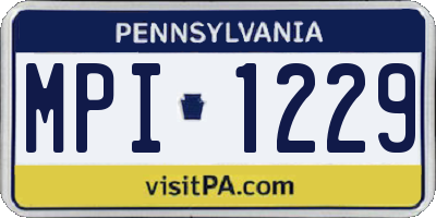 PA license plate MPI1229