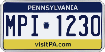 PA license plate MPI1230