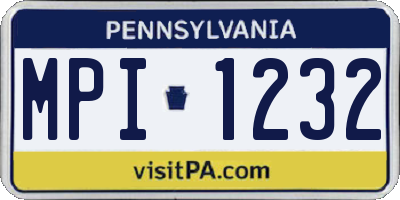 PA license plate MPI1232