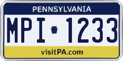 PA license plate MPI1233