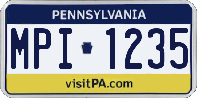 PA license plate MPI1235