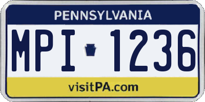 PA license plate MPI1236