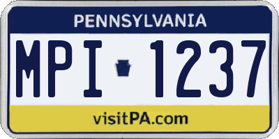PA license plate MPI1237