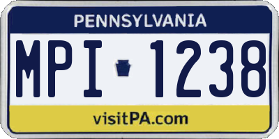 PA license plate MPI1238
