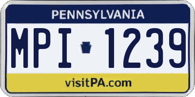 PA license plate MPI1239