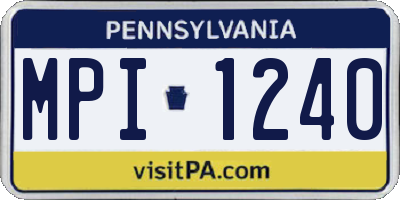 PA license plate MPI1240