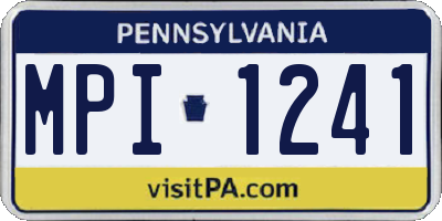 PA license plate MPI1241