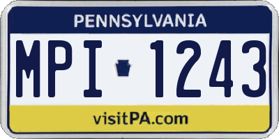 PA license plate MPI1243