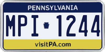 PA license plate MPI1244
