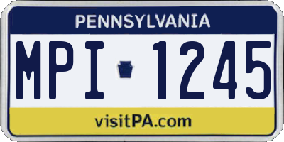 PA license plate MPI1245