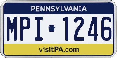 PA license plate MPI1246