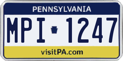 PA license plate MPI1247